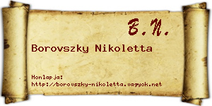 Borovszky Nikoletta névjegykártya
