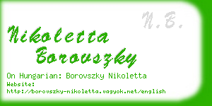nikoletta borovszky business card